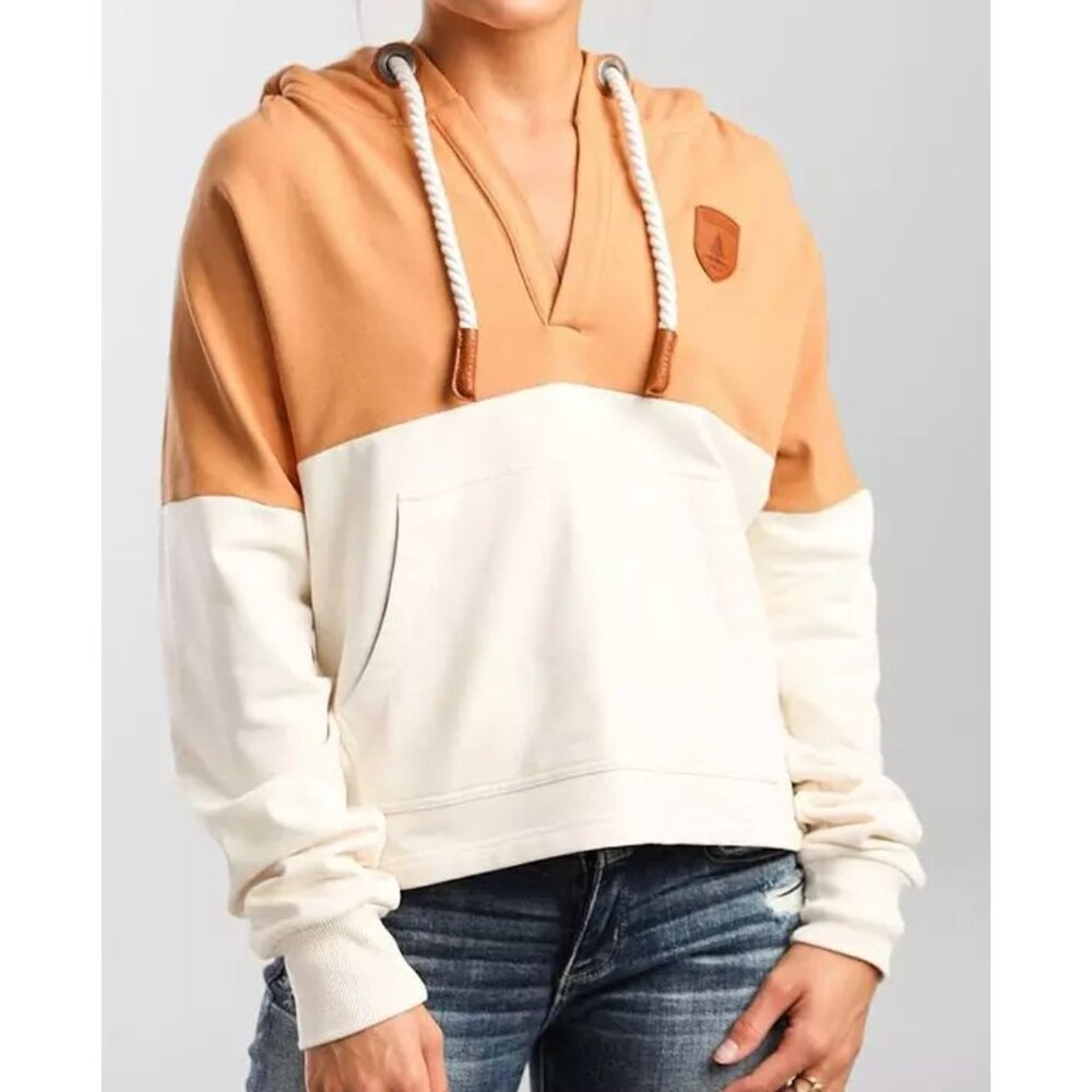 Wanakome Metta Color Block Hooded Sweatshirt-sz approx. XL